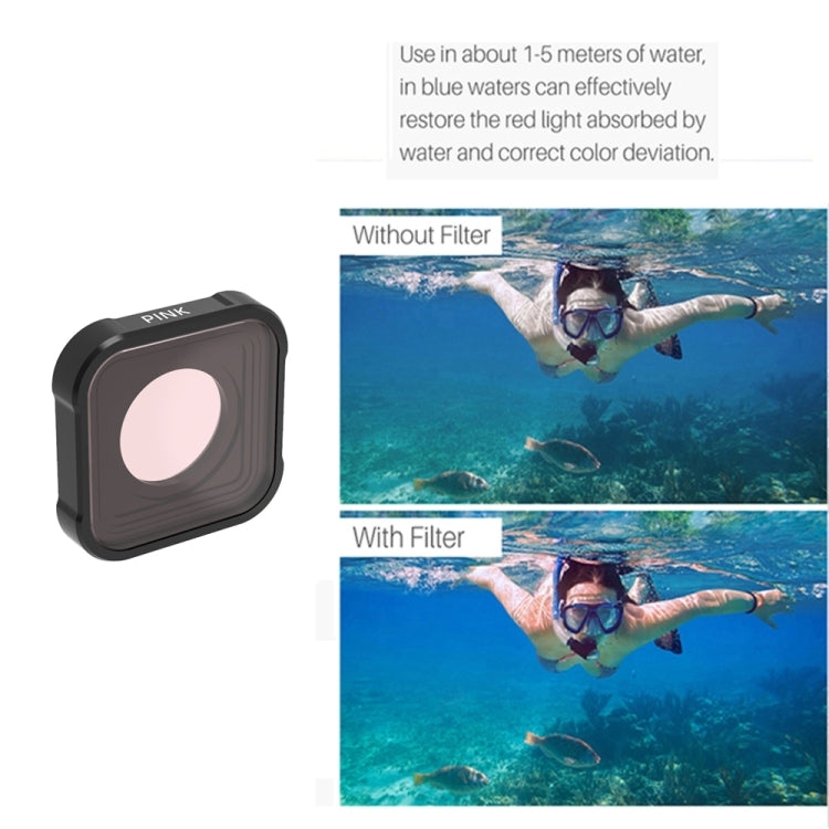 JSR KB Series Diving Color Lens Filter for GoPro HERO10 Black / HERO9 Black(Pink) - DJI & GoPro Accessories by JSR | Online Shopping UK | buy2fix