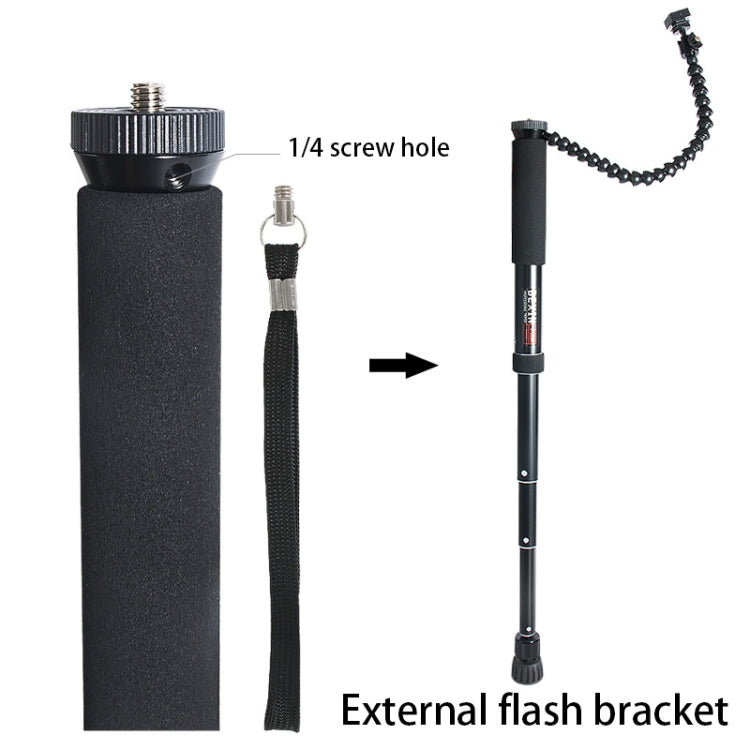 BEXIN P308A Portable Travel Outdoor DSLR Camera Aluminum Alloy Monopod Holder (Black) - Camera Accessories by BEXIN | Online Shopping UK | buy2fix