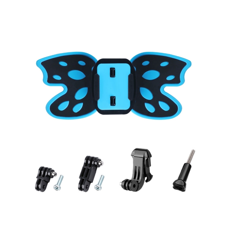 Butterfly Helmet Mount Adapter with 3-Way Pivot Arm & J-Hook Buckle & Long Screw for GoPro Hero11 Black / HERO10 Black /9 Black /8 Black /7 /6 /5 /5 Session /4 Session /4 /3+ /3 /2 /1, DJI Osmo Action and Other Action Cameras (Blue) - DJI & GoPro Accessories by buy2fix | Online Shopping UK | buy2fix