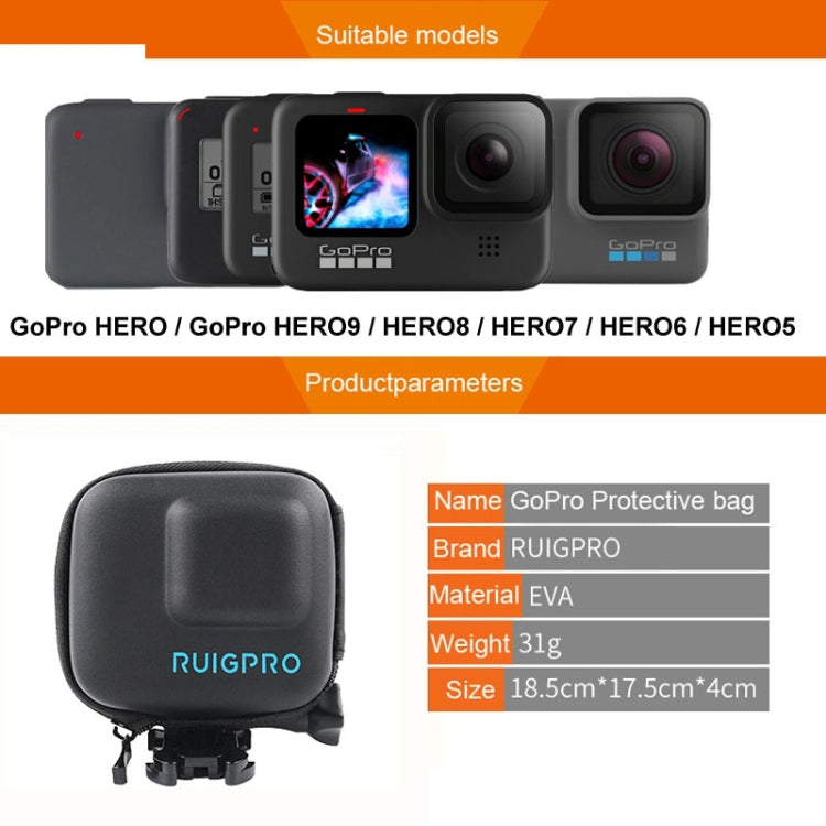 RUIGPRO Super Mini EVA Storage Protective Case Box for GoPro Hero11 Black / HERO10 Black / HERO9 Black / HERO8 Black /7 /6 /5(Black) - DJI & GoPro Accessories by RUIGPRO | Online Shopping UK | buy2fix