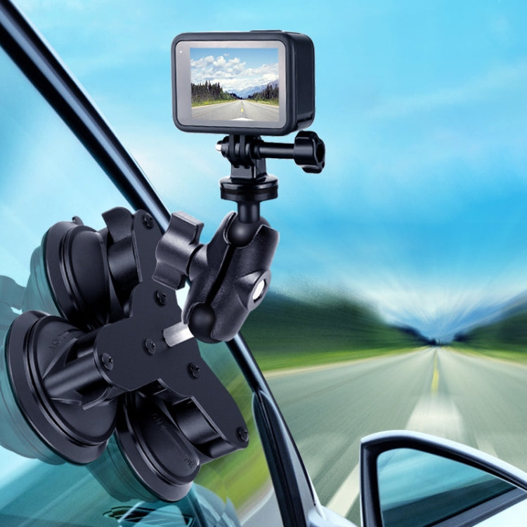 Dual Suction Cup Mount Holder with Tripod Adapter & Screw & Phone Clamp & Anti-lost Silicone Net for for GoPro Hero11 Black / HERO10 Black /9 Black /8 Black /7 /6 /5 /5 Session /4 Session /4 /3+ /3 /2 ... ction and Other Action Cameras, Smartphones(Black) - DJI & GoPro Accessories by buy2fix | Online Shopping UK | buy2fix