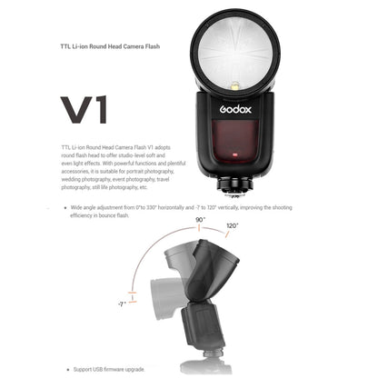 Godox V1O Round Head TTL Flash Speedlite for Olympus (Black) - Camera Accessories by Godox | Online Shopping UK | buy2fix