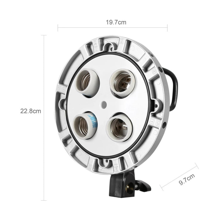 Godox TL-4 4 in 1 E27 Socket Tricolor Bulb Light Lamp Head Mount(EU Plug) - Camera Accessories by Godox | Online Shopping UK | buy2fix