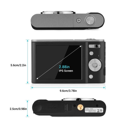 DC302 2.88 inch 44MP 16X Zoom 2.7K Full HD Digital Camera Children Card Camera, US Plug(Silver) - Consumer Electronics by buy2fix | Online Shopping UK | buy2fix