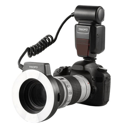 TRIOPO TR-15EX Macro Ring TTL Flash Light with 6 Different Size Adapter Rings For Canon E-TTL(Black) - Ring Light Flashes by TRIOPO | Online Shopping UK | buy2fix