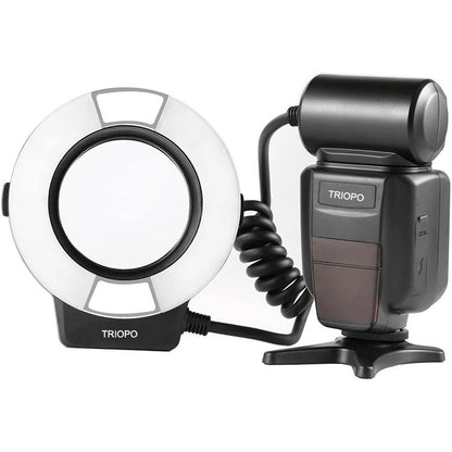 TRIOPO TR-15EX Macro Ring TTL Flash Light with 6 Different Size Adapter Rings For Canon E-TTL(Black) - Ring Light Flashes by TRIOPO | Online Shopping UK | buy2fix