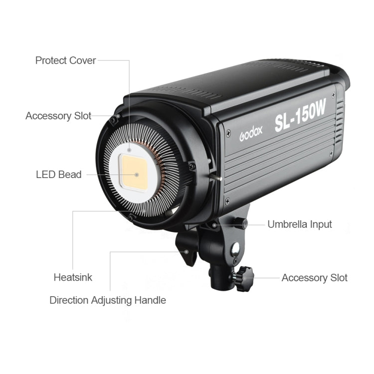 Godox SL150W 150W 5600K Daylight-balanced LED Light Studio Continuous Photo Video Light(UK Plug) - Camera Accessories by Godox | Online Shopping UK | buy2fix