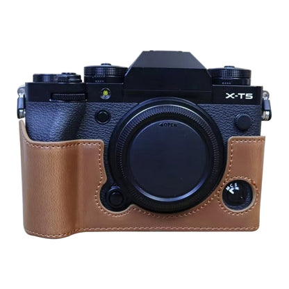 For FUJIFILM X-T5 1/4 inch Thread PU Leather Camera Half Case Base (Coffee) - Half Case by buy2fix | Online Shopping UK | buy2fix