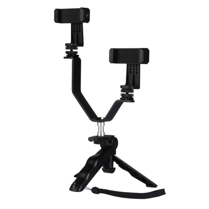 Smartphone Live Broadcast Bracket Grip Folding Tripod Holder Kits with 2x Phone Clips , For iPhone, Galaxy, Huawei, Xiaomi, HTC, Sony, Google and other Smartphones - Consumer Electronics by buy2fix | Online Shopping UK | buy2fix
