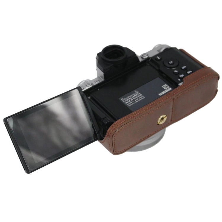 1/4 inch Thread PU Leather Camera Half Case Base for Nikon Z fc (Brown) - Camera Accessories by buy2fix | Online Shopping UK | buy2fix