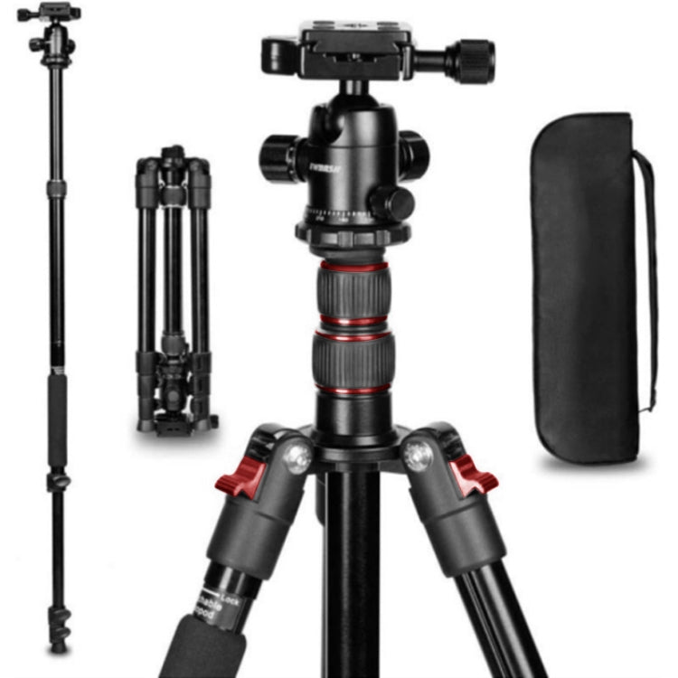 TRIOPO K2508S+B1S Adjustable Portable  Aluminum Alloy Tripod with Ball Head for SLR Camera(Red) - Camera Accessories by TRIOPO | Online Shopping UK | buy2fix