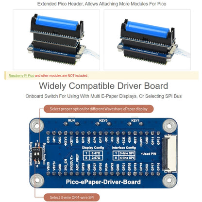 Waveshare 5.83 inch 648x480 Pixel Red Black White E-Paper E-Ink Display Module (B) for Raspberry Pi Pico, SPI Interface - Modules Expansions Accessories by WAVESHARE | Online Shopping UK | buy2fix