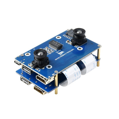 Waveshare Binocular Camera Base Board with Interface Expander for Raspberry Pi Compute Module 4 - Modules Expansions Accessories by WAVESHARE | Online Shopping UK | buy2fix