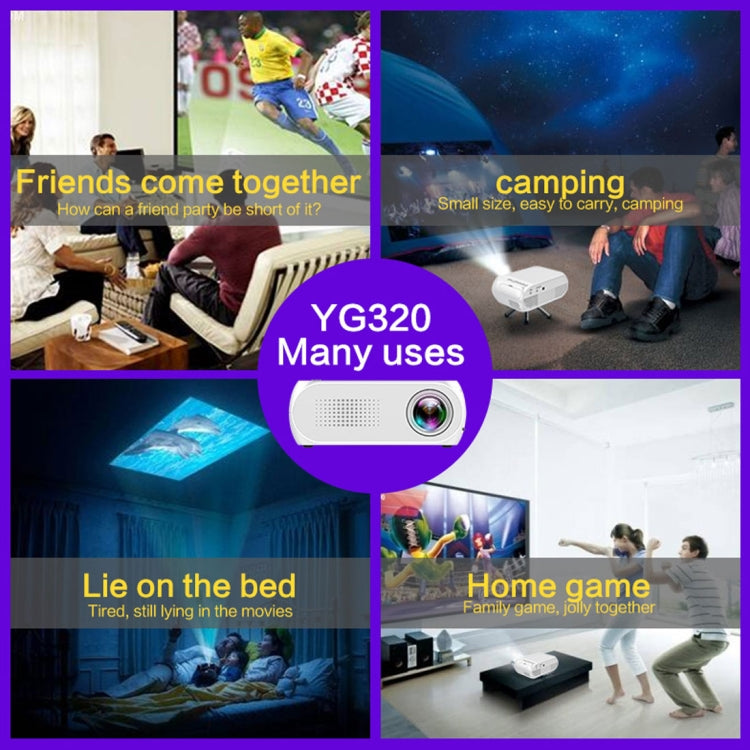 YG320 320*240 Mini LED Projector Home Theater, Support HDMI & AV & SD & USB(Black) - Mini Projector by buy2fix | Online Shopping UK | buy2fix