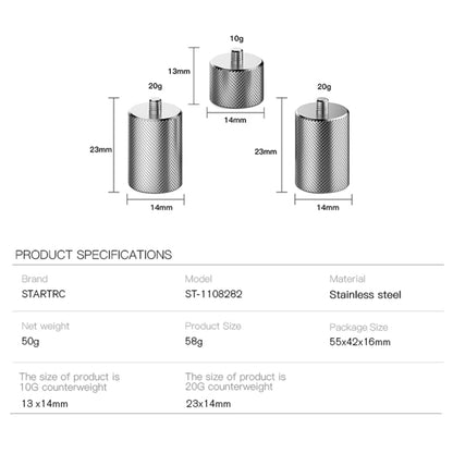 STARTRC Adjustment Balancing Weight Anti-Shake 50g Counterweight for DJI OM4 / OSMO Mobile 3 Gimbal Stabilizer -  by STARTRC | Online Shopping UK | buy2fix