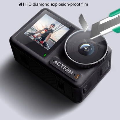 For DJI Osmo Action 3 3-in-1 Lens Front and Back Screen Diamond Explosion-proof Film - DJI & GoPro Accessories by buy2fix | Online Shopping UK | buy2fix