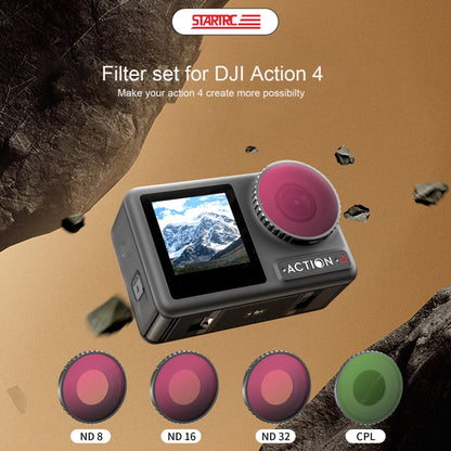 For DJI Action 5 Pro / 4 STARTRC 4 in 1 ND8 + ND16 + ND32 + CPL Lens Filter -  by STARTRC | Online Shopping UK | buy2fix