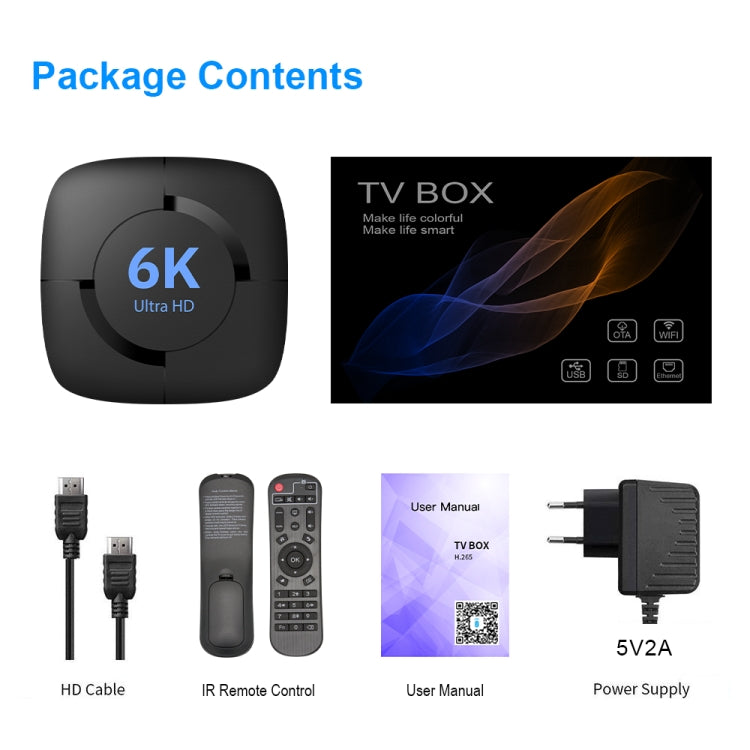 6K UHD Smart TV Box, Android 10.0, Allwinner H616 Quad Core, 4GB+32GB,EU Plug - Consumer Electronics by buy2fix | Online Shopping UK | buy2fix