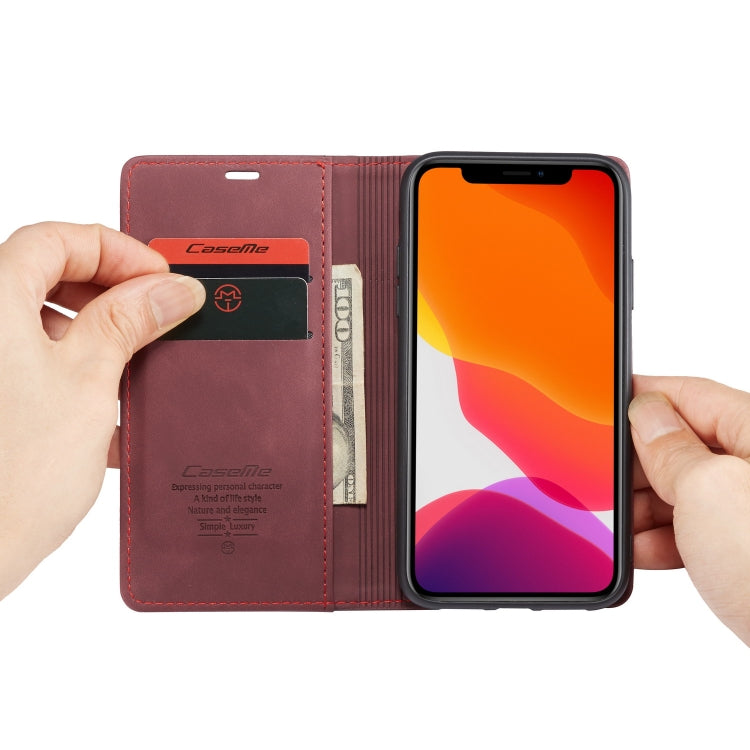 CaseMe-013 Multifunctional Horizontal Flip Leather Case with Card Slot & Holder & Wallet for iPhone 11(Wine) - Apple Accessories by CaseMe | Online Shopping UK | buy2fix