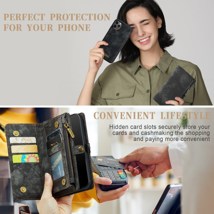 For iPhone 11 Pro CaseMe-008 Detachable Multifunctional Horizontal Flip Leather Case with Card Slot & Holder & Zipper Wallet & Photo Frame (Black) - iPhone 11 Pro Cases by CaseMe | Online Shopping UK | buy2fix