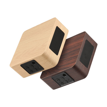 Q1A Bluetooth 4.2 Mini Wooden Double Horns Bluetooth Speaker(Yellow Wood Texture) - Mini Speaker by buy2fix | Online Shopping UK | buy2fix