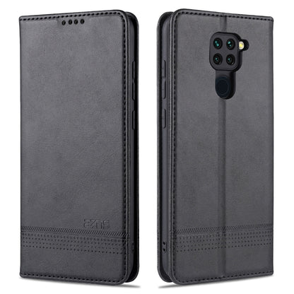 For Xiaomi Redmi Note 9 / 10X AZNS Magnetic Calf Texture Horizontal Flip Leather Case with Card Slots & Holder & Wallet(Black) - Xiaomi Cases by AZNS | Online Shopping UK | buy2fix