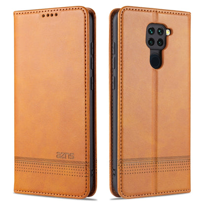 For Xiaomi Redmi Note 9 / 10X AZNS Magnetic Calf Texture Horizontal Flip Leather Case with Card Slots & Holder & Wallet(Light Brown) - Xiaomi Cases by AZNS | Online Shopping UK | buy2fix