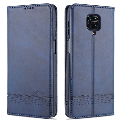 For Xiaomi Redmi Note 9 Pro / Note 9s AZNS Magnetic Calf Texture Horizontal Flip Leather Case with Card Slots & Holder & Wallet(Dark Blue) - Xiaomi Cases by AZNS | Online Shopping UK | buy2fix