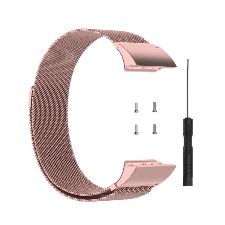 For Garmin Forerunner 35 / 30 Milanese Watch Band(Rose Pink) - Smart Wear by buy2fix | Online Shopping UK | buy2fix