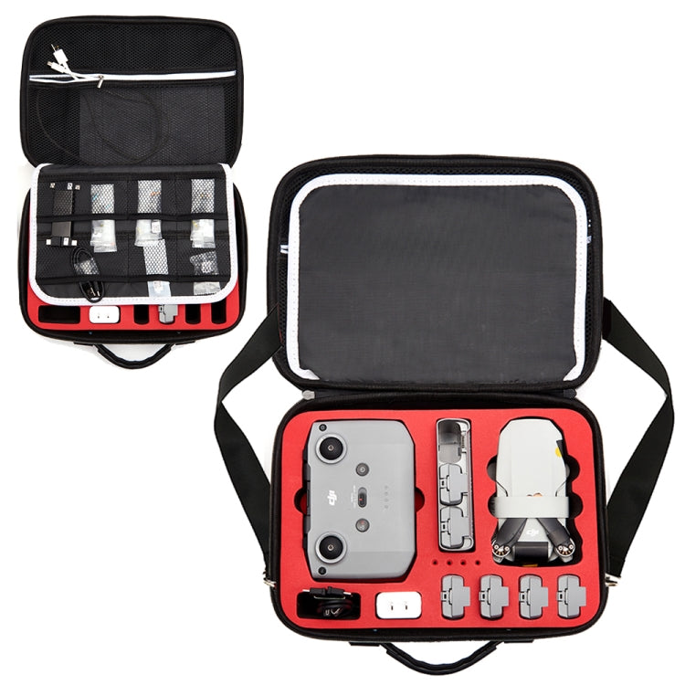 Multi-function PU Shoulder Storage Bag Suitcase with Baffle For DJI Mavic Mini 2(Red Liner) - DJI & GoPro Accessories by buy2fix | Online Shopping UK | buy2fix