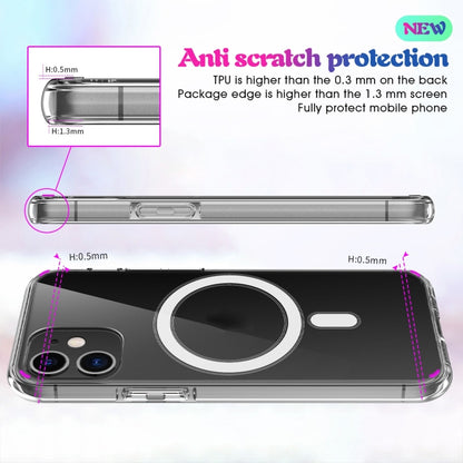 For iPhone XS Max Magsafe Case Simple Magnetic Ring All-inclusive Clear Crystal Acrylic PC +TPU Shockproof Case(Transparent) - More iPhone Cases by buy2fix | Online Shopping UK | buy2fix