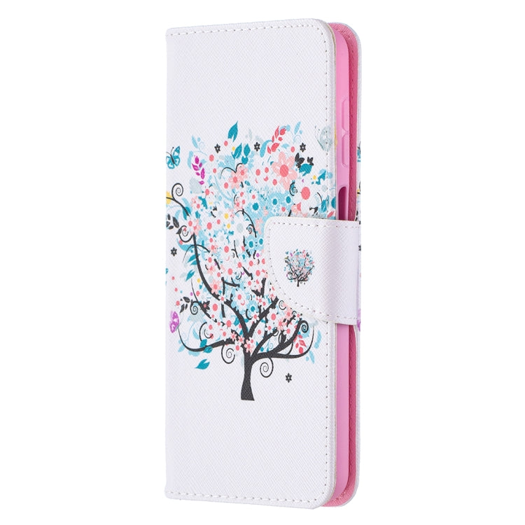 For Samsung Galaxy A12 Colored Drawing Pattern Horizontal Flip Leather Case with Holder & Card Slots & Wallet(Little Tree) - Samsung Accessories by buy2fix | Online Shopping UK | buy2fix