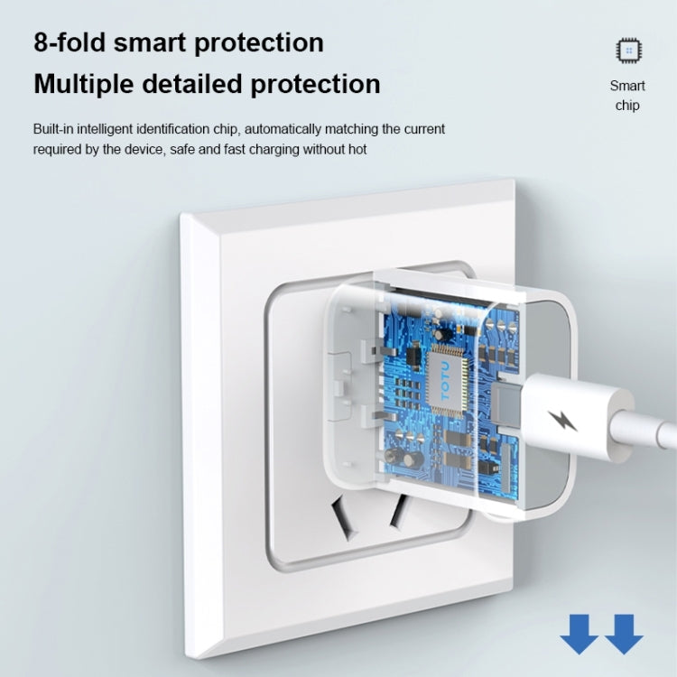 TOTUDESIGN HY034 Glory Series 20W Type-C / USB-C Fast Charging Travel Charger Power Adapter, EU Plug(White) - USB Charger by TOTUDESIGN | Online Shopping UK | buy2fix