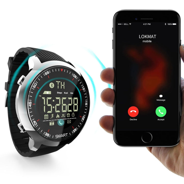 Lokmat MK18 1.1 inch Circle Screen IP68 Waterproof Smart Watch, Support Information Reminder / Remote Camera / Walking Motion Monitor(Silver) - Smart Watches by Lokmat | Online Shopping UK | buy2fix