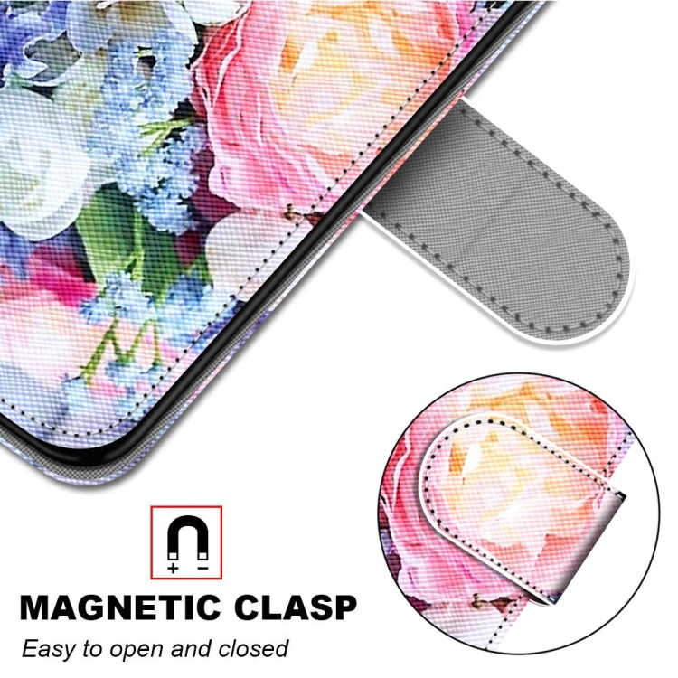 For Xiaomi Redmi 9A Coloured Drawing Cross Texture Horizontal Flip PU Leather Case with Holder & Card Slots & Wallet & Lanyard(Light Pink Bouquet) - Xiaomi Cases by buy2fix | Online Shopping UK | buy2fix