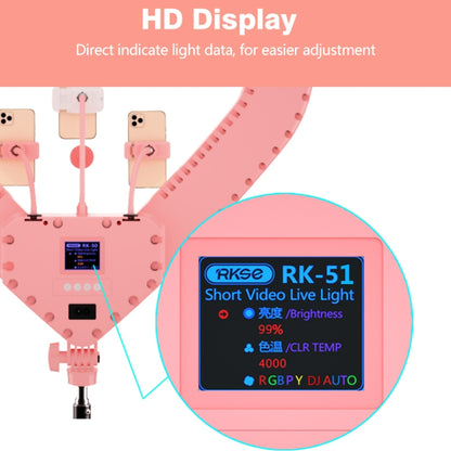 RK51 51cm Heart Shape Live Broadcast Beauty Ring Selfie Fill Light without Tripod - Consumer Electronics by buy2fix | Online Shopping UK | buy2fix
