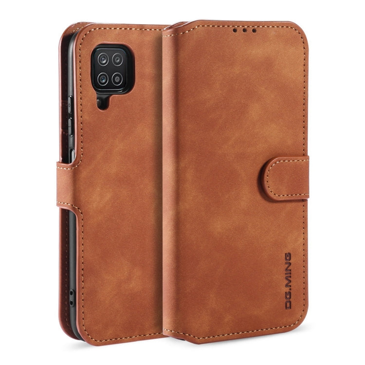 For samsung Galaxy A12 DG.MING Retro Oil Side Horizontal Flip Leather Case with Holder & Card Slots & Wallet(Brown) - Galaxy Phone Cases by DG.MING | Online Shopping UK | buy2fix