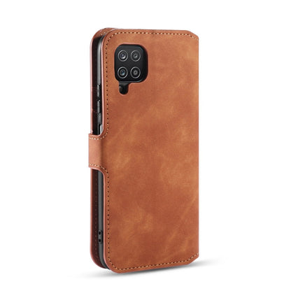 For samsung Galaxy A12 DG.MING Retro Oil Side Horizontal Flip Leather Case with Holder & Card Slots & Wallet(Brown) - Galaxy Phone Cases by DG.MING | Online Shopping UK | buy2fix