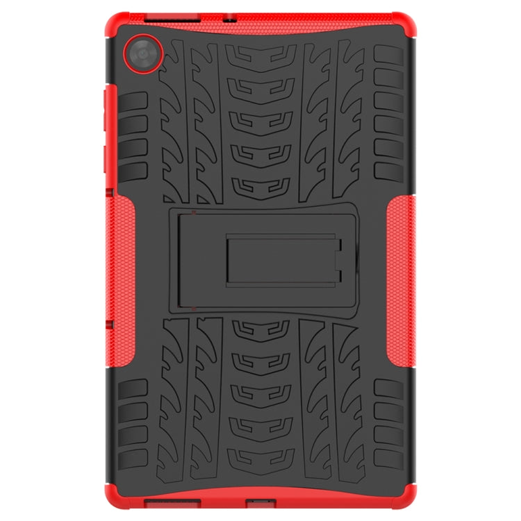 For Lenovo Tab M10 HD Gen 2 (TB-X306F) Tire Texture TPU+PC Shockproof Case with Holder(Red) - Lenovo by buy2fix | Online Shopping UK | buy2fix