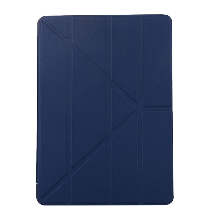 For iPad 10.2 2021 / 2020 / 2019 TPU Horizontal Deformation Flip Leather Case with Holder(Blue) - iPad 10.2 Cases by buy2fix | Online Shopping UK | buy2fix