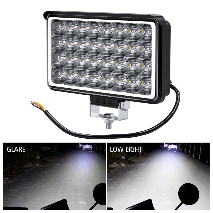 WUPP CS-1242A1 Car 4 inch Square 32LEDs Highlight Work Light Modified Front Bumper Lamp Spotlight - Work Lights by WUPP | Online Shopping UK | buy2fix