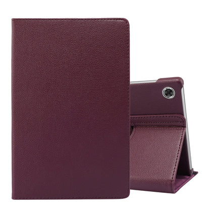 For Lenovo Tab M10 Plus 10.3 360 Degree Rotation Litchi Texture Flip Leather Case with Holder(Purple) - Mobile Accessories by buy2fix | Online Shopping UK | buy2fix