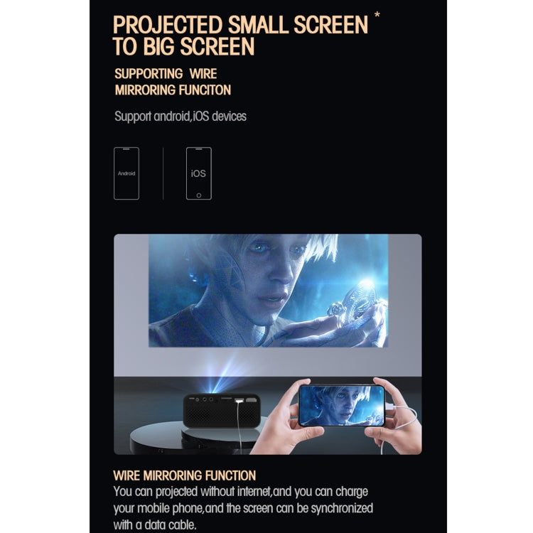 T500 1920x1080P 80 Lumens Portable Mini Home Theater LED HD Digital Projector Without Remote Control & Adaptor(White) - Consumer Electronics by buy2fix | Online Shopping UK | buy2fix