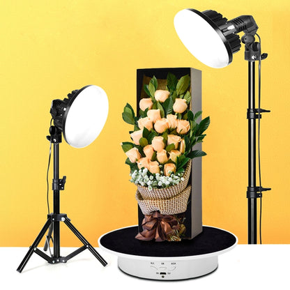 20cm USB Electric Rotating Turntable Display Stand Video Shooting Props Turntable for Photography, Load: 8kg(White Base White Velvet) - Camera Accessories by buy2fix | Online Shopping UK | buy2fix