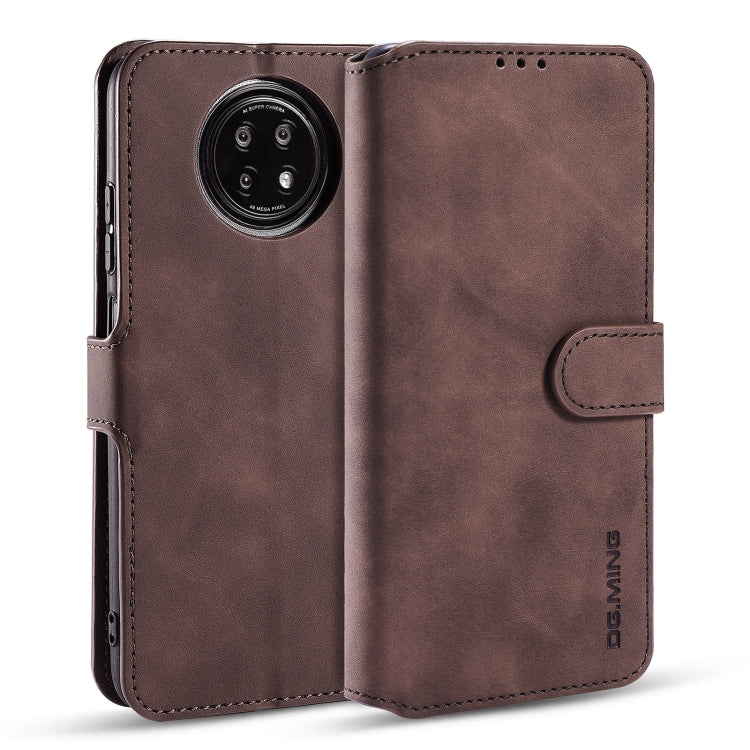 For Xiaomi Redmi Note 9T 5G DG.MING Retro Oil Side Horizontal Flip Leather Case with Holder & Card Slots & Wallet(Coffee) - Xiaomi Cases by DG.MING | Online Shopping UK | buy2fix