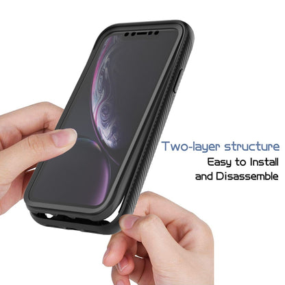 For iPhone XR Starry Sky Solid Color Series Shockproof PC + TPU Case with PET Film(Black) - More iPhone Cases by buy2fix | Online Shopping UK | buy2fix