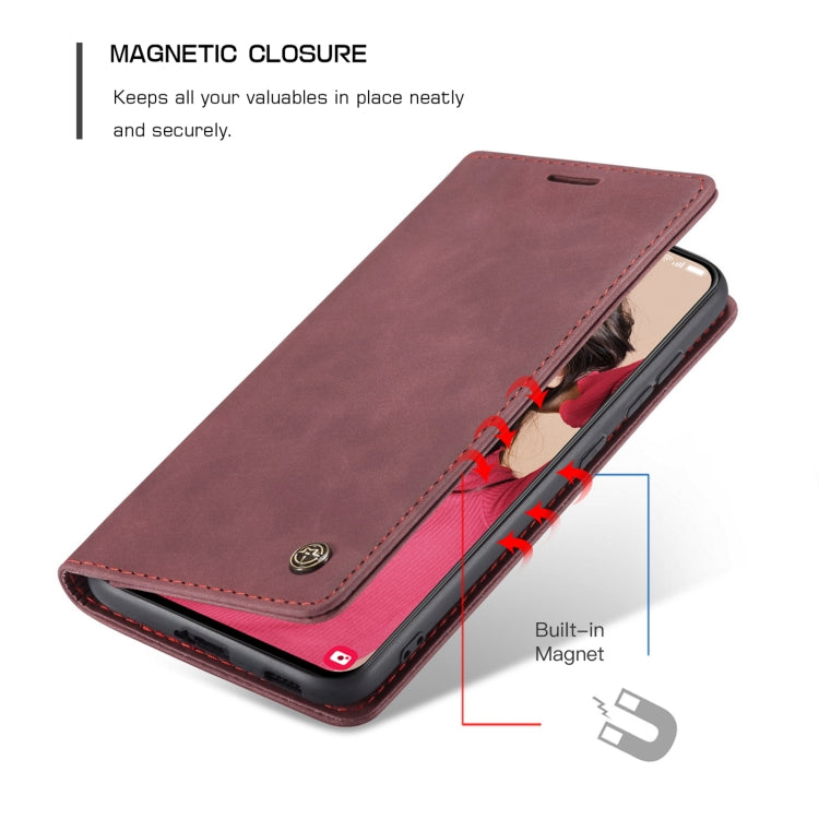 For Samsung Galaxy S21 FE CaseMe 013 Multifunctional Horizontal Flip Leather Case, with Card Slot & Holder & Wallet(Wine Red) - Galaxy Phone Cases by CaseMe | Online Shopping UK | buy2fix