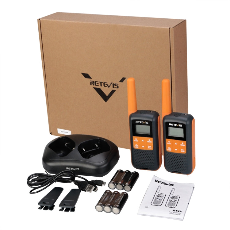 1 Pair RETEVIS RT49 462.5500-467.7125MHz 22CHS FRS License-free Handheld Walkie Talkie, US Plug - Handheld Walkie Talkie by RETEVIS | Online Shopping UK | buy2fix