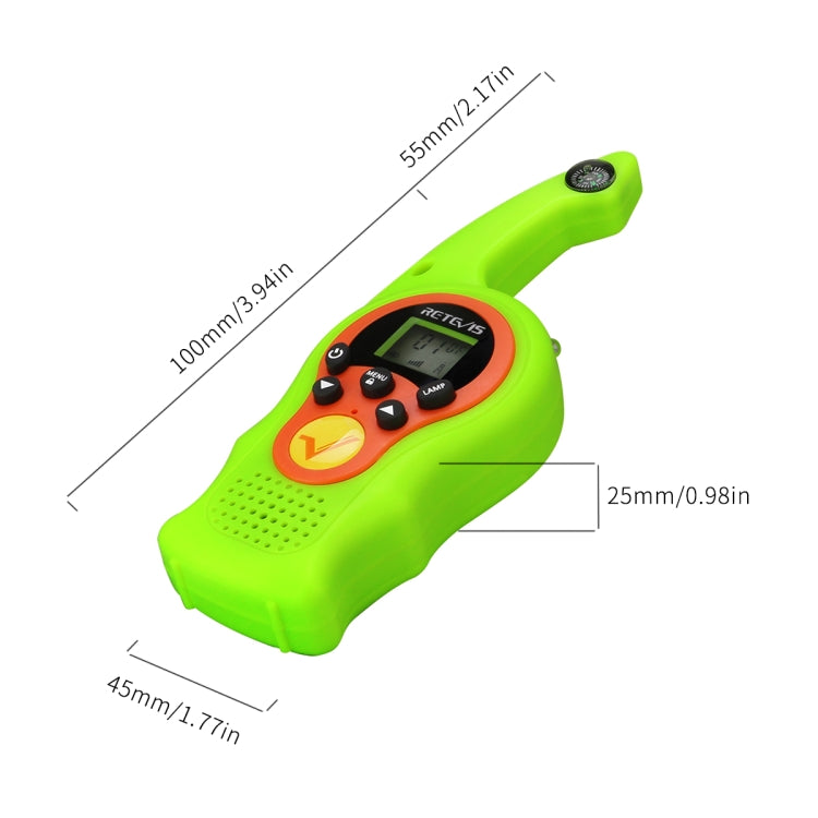 1 Pair RETEVIS RT75 0.5W US Frequency 22CHS FRS License-free Children Handheld Walkie Talkie(Green) - Children by RETEVIS | Online Shopping UK | buy2fix