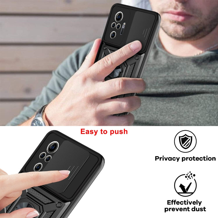 For Xiaomi Redmi Note 10 Pro Sliding Camera Cover Design TPU+PC Protective Case(Black) - Xiaomi Accessories by buy2fix | Online Shopping UK | buy2fix
